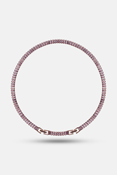 Simovia Mor 5 mm Baget Zirkon Taşlı Su Yolu Kolye