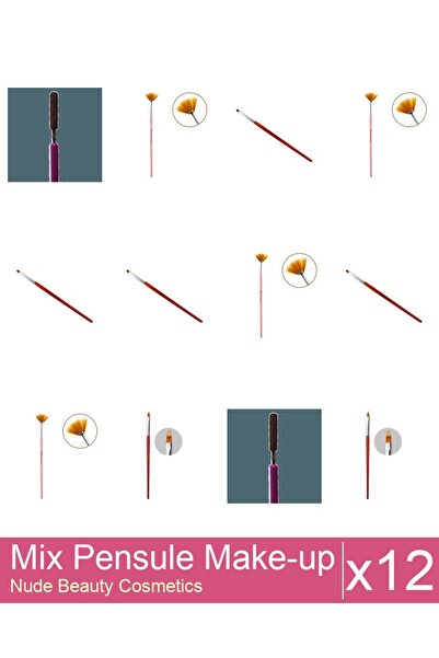 Makeup Mix Set 12 products Makeup Brushes: Cat's Tongue Gel Brush - No.6, Man...
