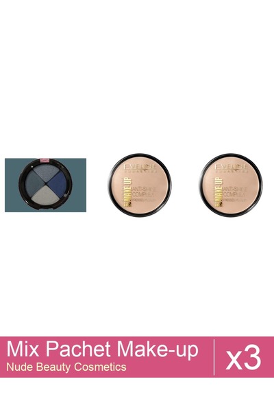 Makeup Set Mix 3 products Makeup Palettes: Compact Powder, Eveline Cosmetics,...