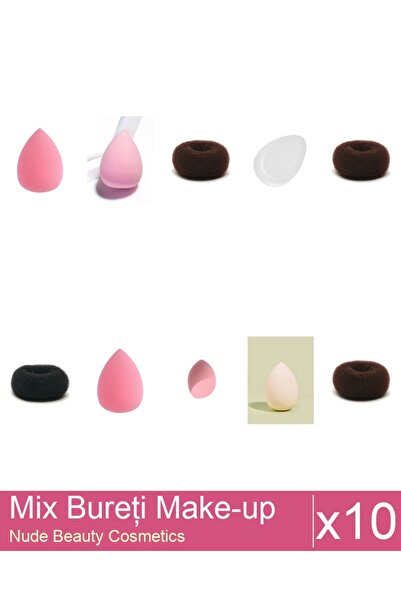 Makeup Mix Set 10 products Sponges: Extra-soft sponge for make-up, nude, Brow...