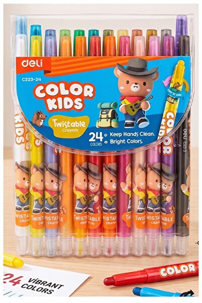 Artlantis Çevirmeli 24 lü Mum Boya Uzun 1 Paket Twstable 24 Renk Çevirmeli Mu...