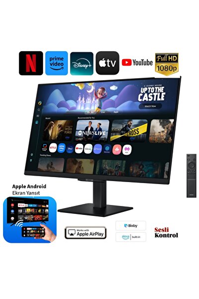 Samsung Akıllı TV Özellikli 27 inç FHD IPS Monitör – Netflix & YouTube, vb Ak...