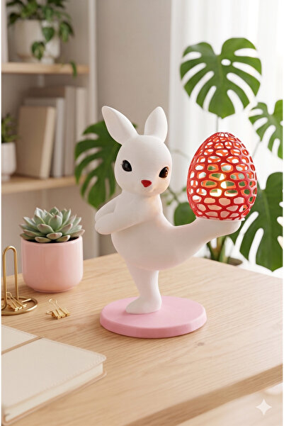 Atsutech Dekoratif Tavşan Biblo - Sevimli Masaüstü Süs ve Tealight Mum & Ofis...