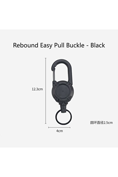 Choice6 1pcs Black 1/2/4PCS Retractable Heavy Duty Pull Reel Carabiner Strong...