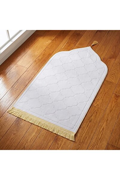 Fabienne Dome-shaped Velvet Anti-Slip Prayer Mat, Thick Padded Prayer Rug, wh...
