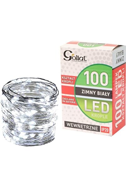 Goliat Set de 100 lămpi LED, Goliat, formă de picătură, alb rece, pentru uz i...