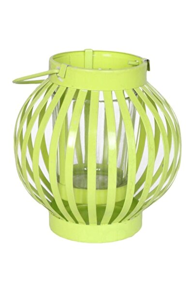 Goliat felinar metalic, verde, pentru lumânări