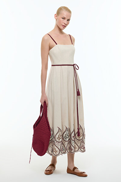 Roman Brodeli Midi Elbise Standart Renk YY011020_089