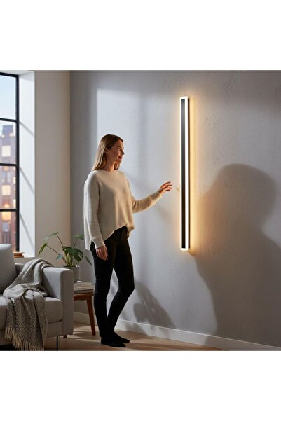 DELIGHT Aplica led liniara de perete neagra 45W, 2200LM, 3000K - 1500mm