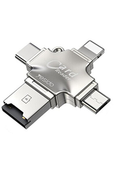 Yesido Cititor de carduri MicroSD + Adaptor USB, Type-C, Lightning, Micro-USB...