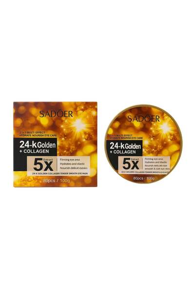 SADOER Mască ochi Aur 24K + Colagen SD91239 80 bucăți anti-cearcane, hidratar...