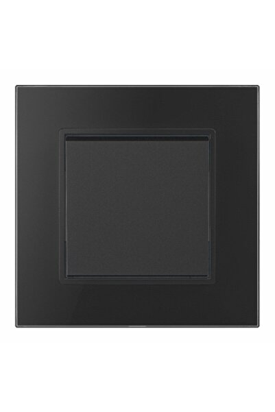 DELIGHT Intrerupator Cap Cruce Negru cu Rama din Sticla