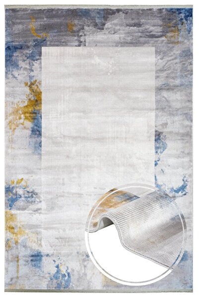 halinet Halı.Net Gray Modern Washable Non-Slip Living Room Carpet Artemis-Cou...