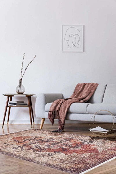 halinet Halı.Net Mink Vintage Antique Washable Non-Slip Living Room Carpet Ha...