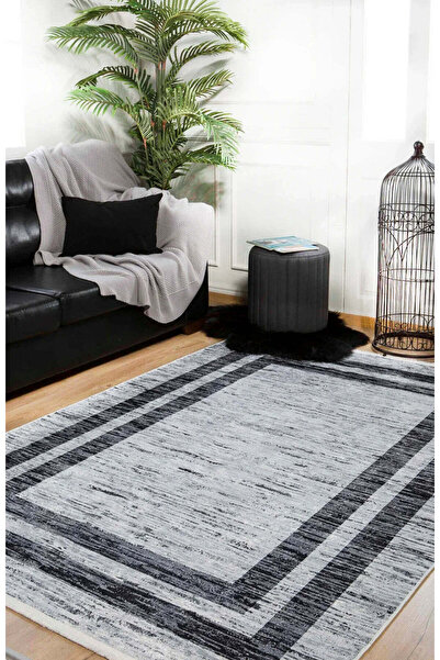 halinet Halı.Net Anthracite Modern Washable Non-Slip Living Room Carpet Haln-...