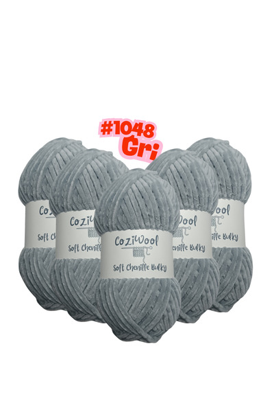 Coziwool Kadife El Örgü İpliği Soft Chenille Bulky 5'li paket, 5X100 Gr. 120 ...