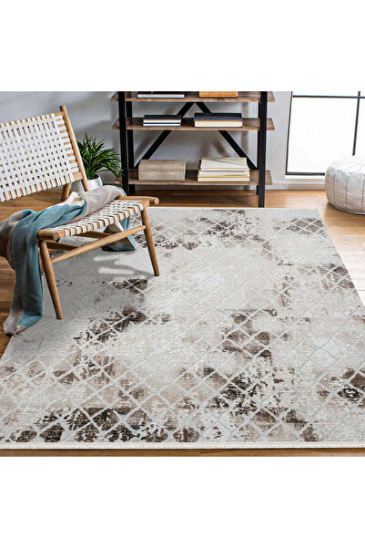 halinet Halı.Net White Modern Washable Non-Slip Living Room Carpet Cr-Argilla...