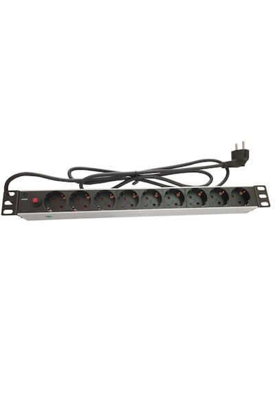 LanKATT professional PDU rack 19'' aluminum power strip, with 9 SCHUKO socket...
