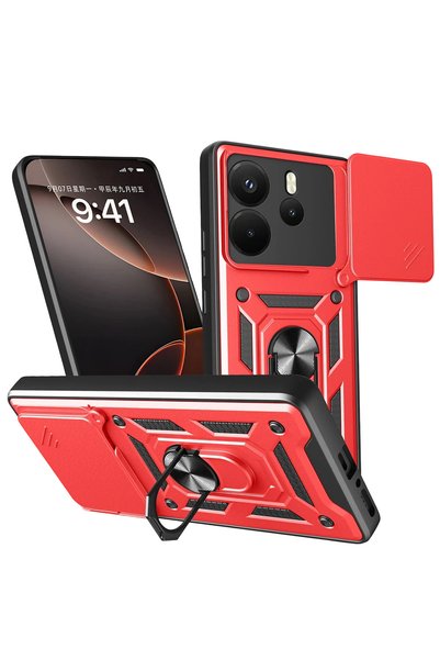 New Face Zengemtx Redmi Note 14 4g Pars Lens Ringed Silicone (140246) - Red