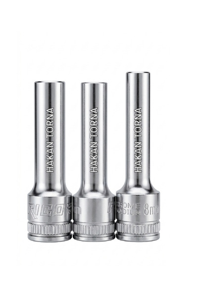 HAKTOR Rico 1/2 Long 6-Corner Deep Socket with Fine Angle 8mm 9mm 10mm