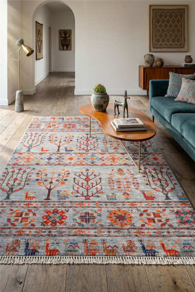 Çağ Halı Gri Zamanın İzi Modern Vintage Sisal Halı