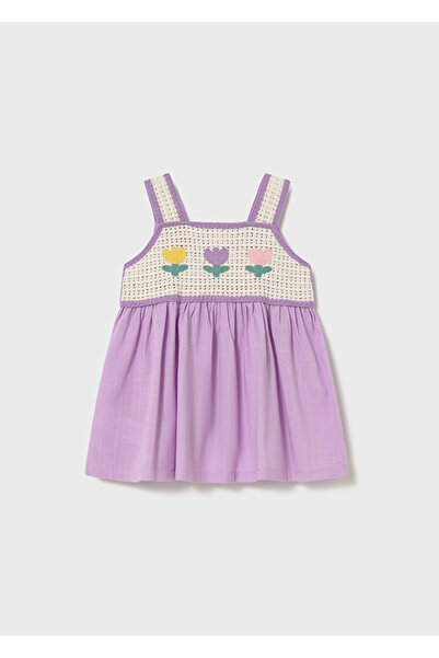 MAYORAL Crochet Dress for Ages 1-4 - Lila