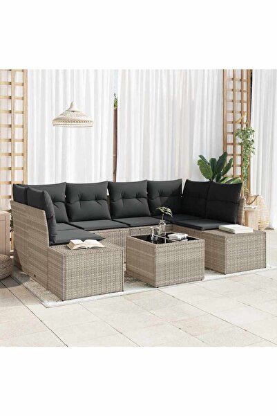vidaxl Set de canapele pentru gradina 8 pcs Gri deschis È™i gri a®nchis