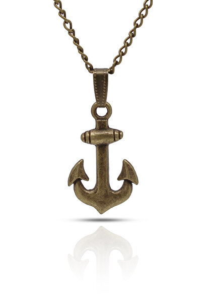 kolbi Sailor Anchor Necklace Nautical Anchor Necklace - Antique Yellow Plated...
