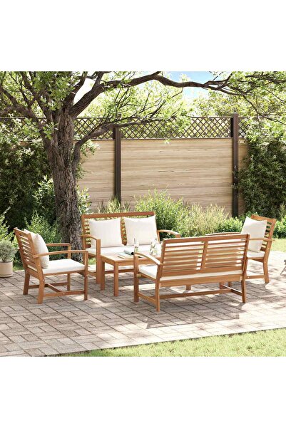 vidaxl Set de canapele pentru gradina 5 pcs Lemn solid de tec