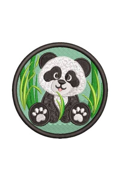 OEM Patch brodat cu urs panda, 70 mm, aplicabil pe textile