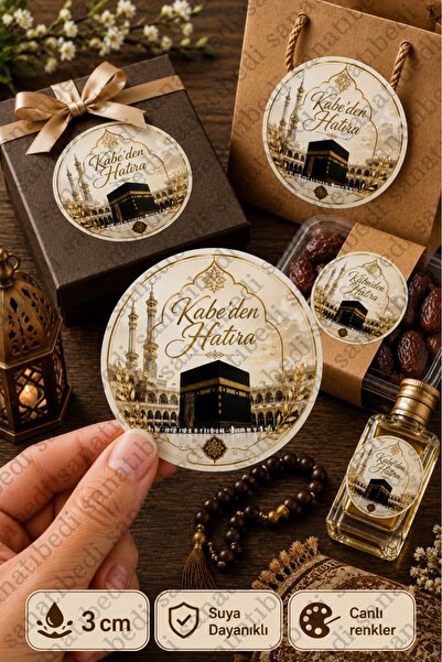 sanatıbedi Kabe’den Hatıra Temalı Sticker - Hac Umre için Hediye Paketleme Et...