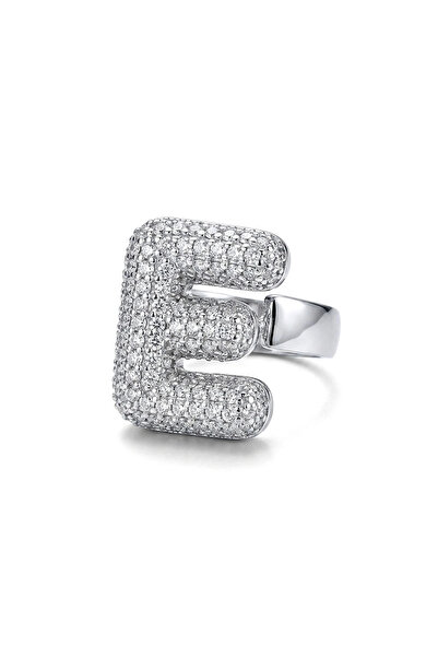 h&b design jewel خاتم من الفولاذ على شكل حرف E