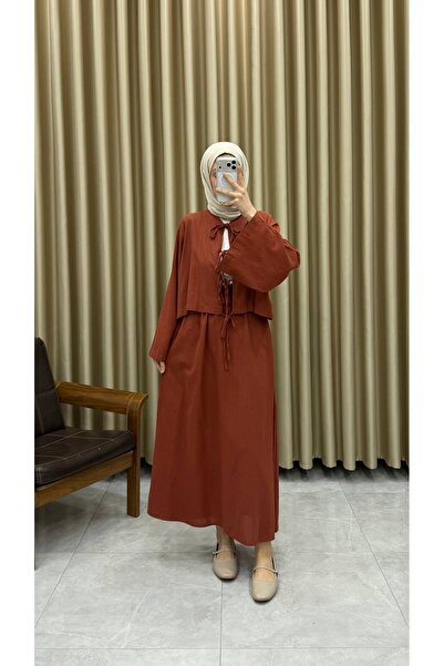 Minharir Lace-Up Linen Double Set