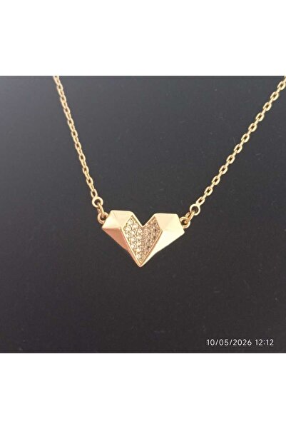 inci çelik aksesuar Steel Broken Heart Stone Necklace