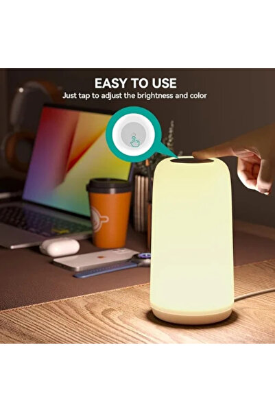 D.ART and TECH Bluetooth Hoparlörlü Gece Lambası 7’si 1 Arada Alarm Saati FM Radyo Dokunmatik RGB Işık Renkli Lamba