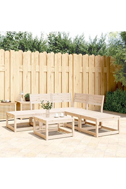 vidaxl Set canapea de gradina, 5 piese, lemn masiv de pin