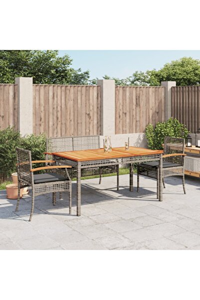 vidaxl 4-piece garden furniture set with cushions, grey, polyrattan