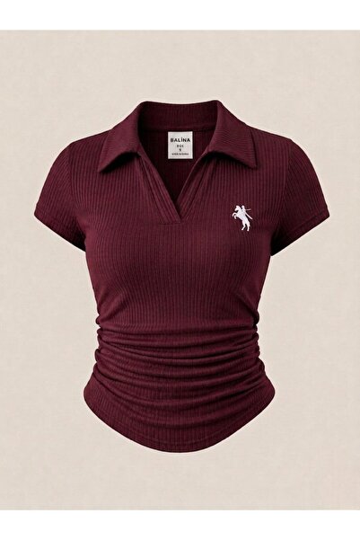 BALİNA Polo Collar Ribbed Premium Blouse - the Solo