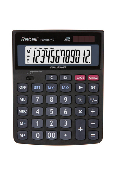 rebell Calculator de birou, 12 digits, 147 x 115 x 32 mm, Panther 12 - negru