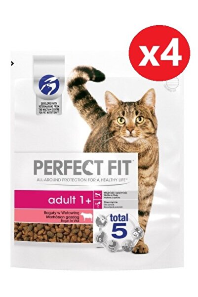 Perfect Fit Yetişkin Sığır Etli Kuru Kedi Maması 750 Gr*4 Adet