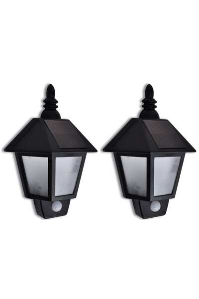 vidaxl Lampa solara de perete cu senzor de miscare, 2 buc.