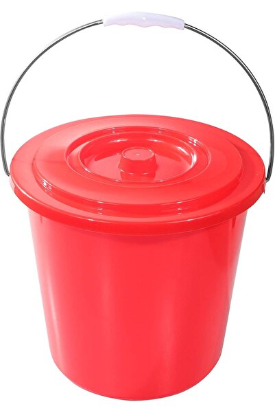 DELCASA 15Ltr Plastic Bucket With Lid Strong Handle Red 15 Liter, Multicolor ...