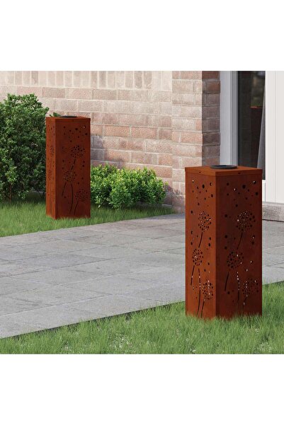 vidaxl Solar LED Pathway Light 2 pcs Rusty