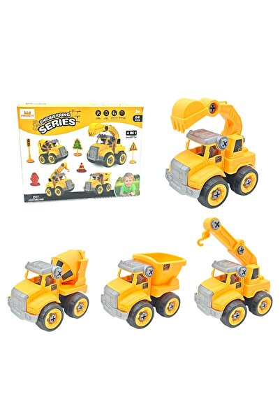 KidProtect Masinuta Demontabila Copii 4in1, Construction Team Builder, Transf...