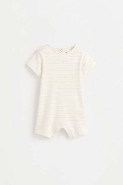 LEFTIES Desenli interlok kısa pijama tulum