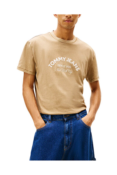 Tommy Hilfiger Ανδρικό T-shirt Μπεζ Tommy Jeans DM0DM22328-AEN