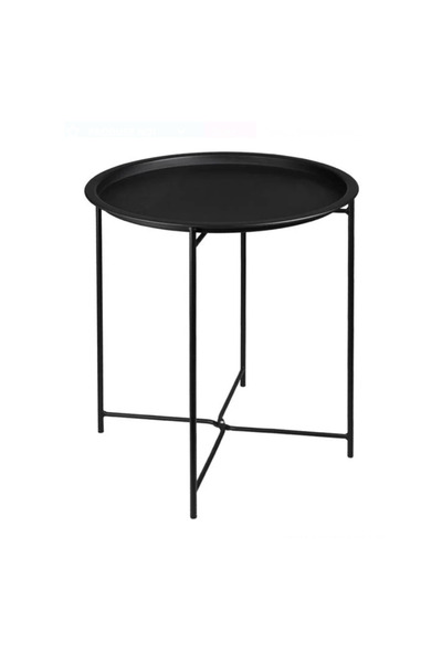 JMB Black Metal Side Table for Balcony Ø46x52cm