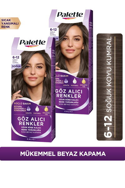 Palette Göz Alıcı Renkler Saç Boyası 6-12 Soğuk Koyu Kumral 50 ml x 2 Adet