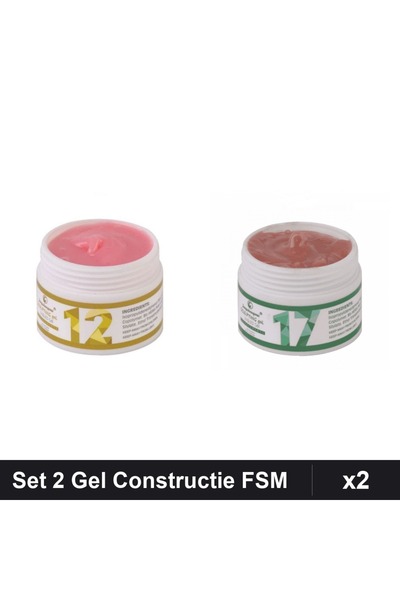Makeup Set 2 Gel Constructie UV LED FSM 15g, Nuante 12 17, Constructor Unghii...
