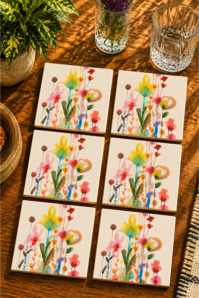 JHAAR Modern Design Set of 6 Coasters - Uv Printing Mdf - 10X10 cm
